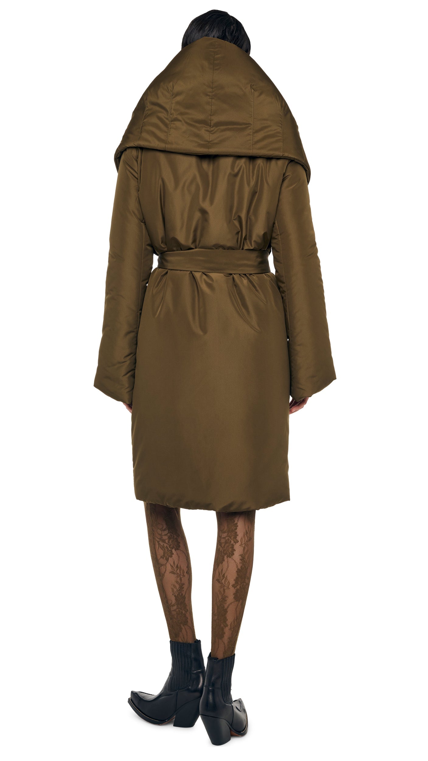 SHAWL COLLAR SLEEPING BAG COAT Bark | Norma Kamali Women