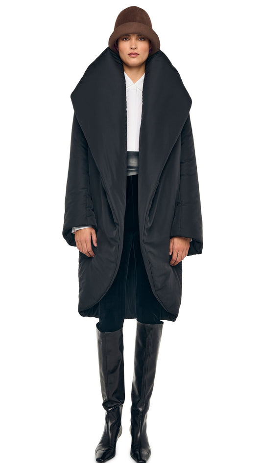SHAWL COLLAR SLEEPING BAG COAT Black | Norma Kamali Women