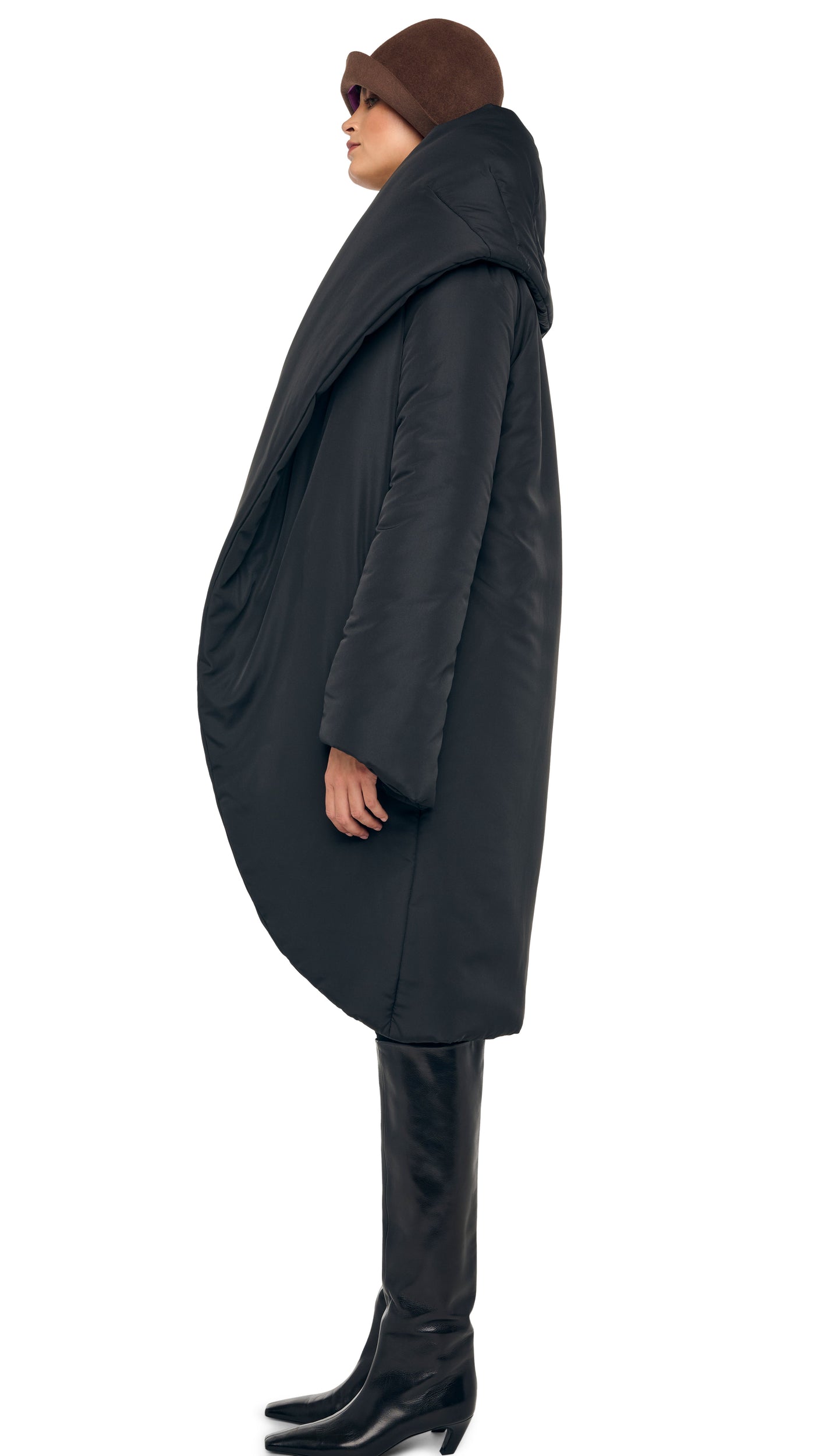 SHAWL COLLAR SLEEPING BAG COAT Black | Norma Kamali Women