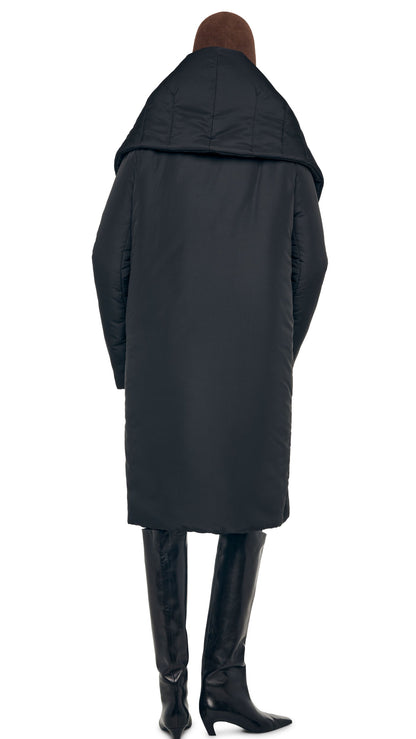 SHAWL COLLAR SLEEPING BAG COAT Black | Norma Kamali Women
