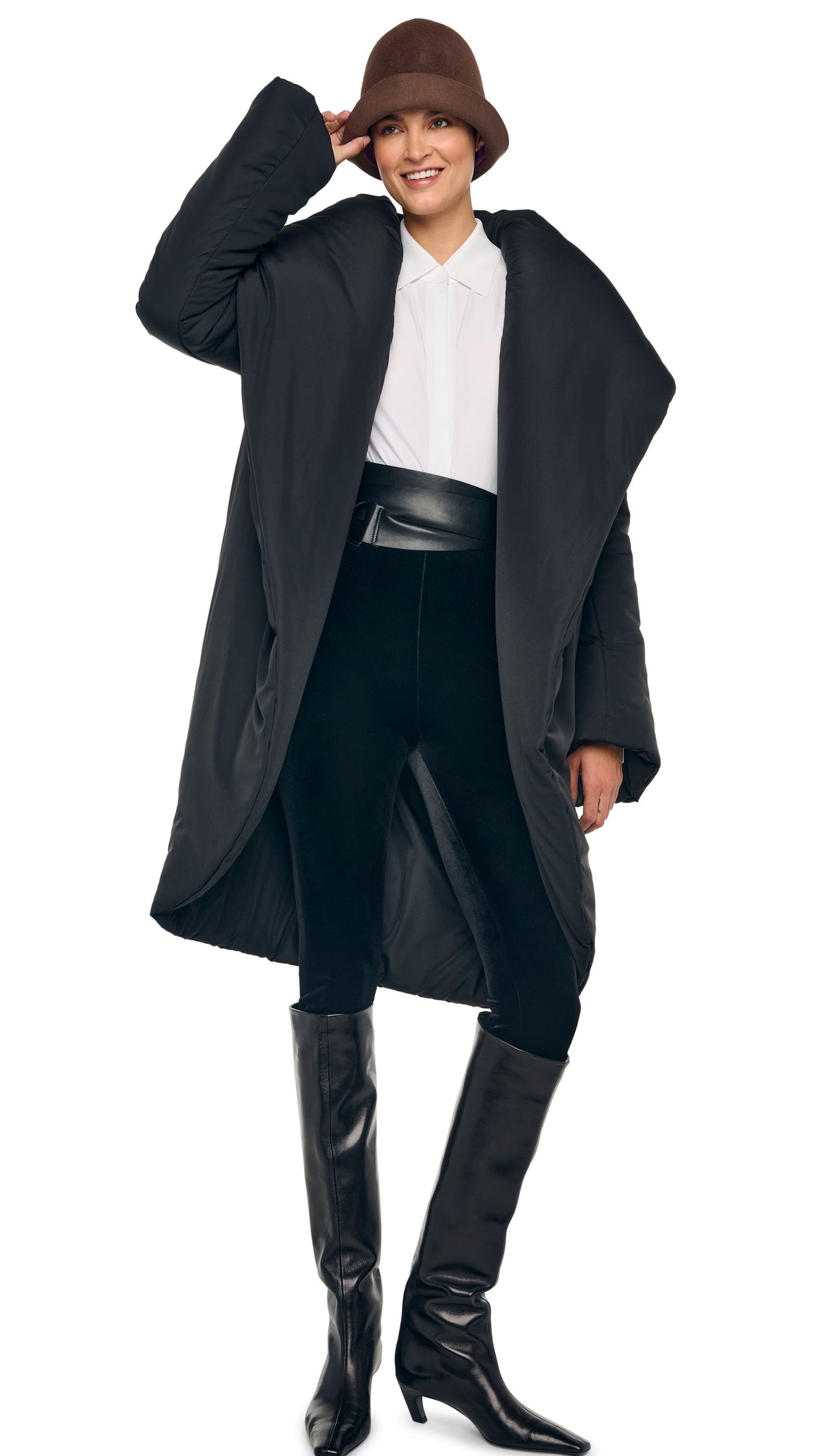 SHAWL COLLAR SLEEPING BAG COAT Black | Norma Kamali Women