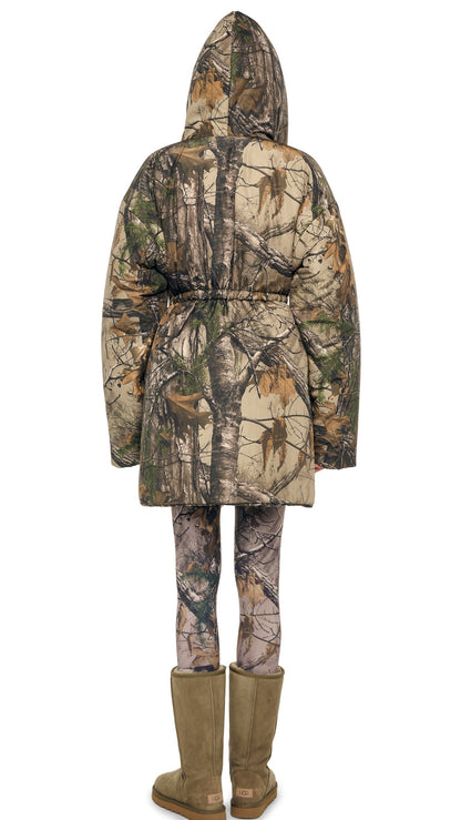 HOODED SLEEPING BAG COAT TO KNEE Trees | Norma Kamali Women