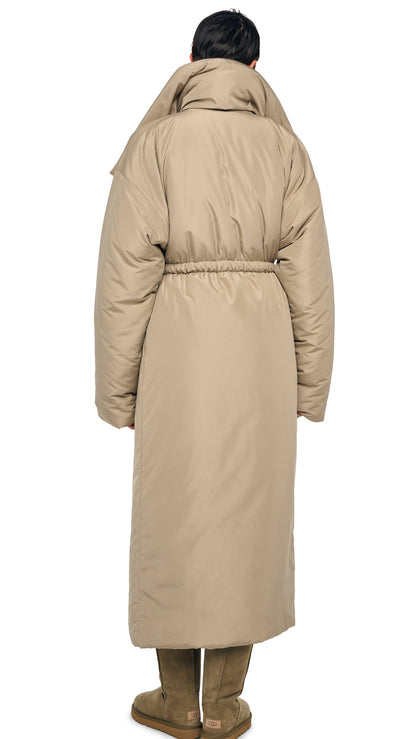 HIGH COLLAR SLEEPING BAG COAT LONG Elm | Norma Kamali Women