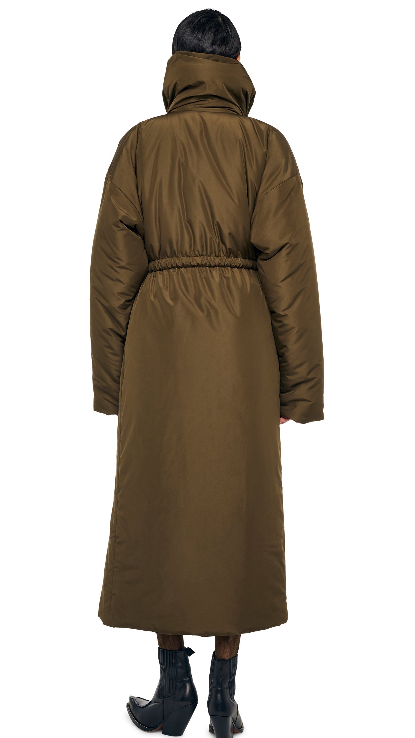 HIGH COLLAR SLEEPING BAG COAT LONG Bark | Norma Kamali Women