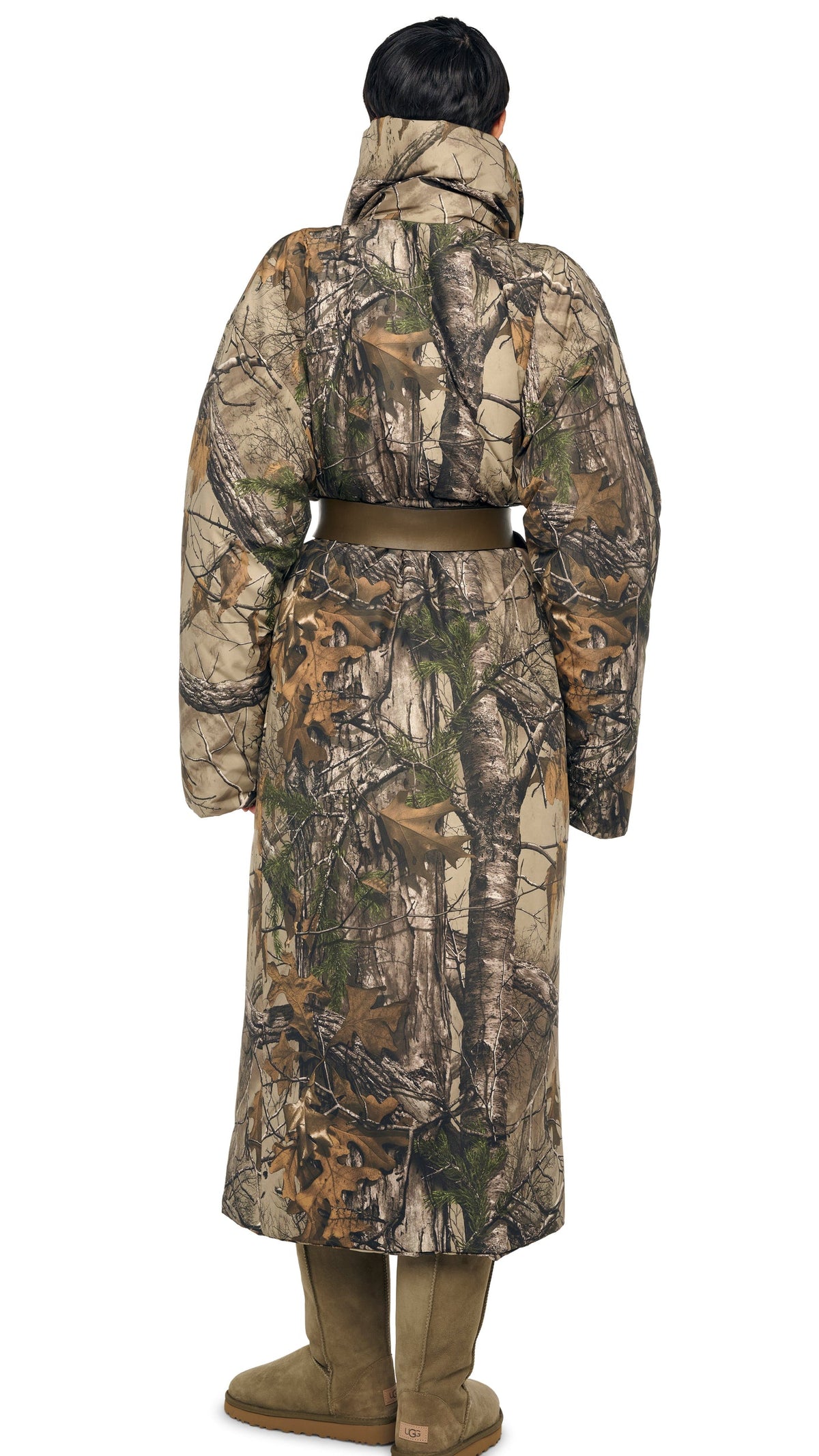 HIGH COLLAR SLEEPING BAG COAT LONG Trees | Norma Kamali Women
