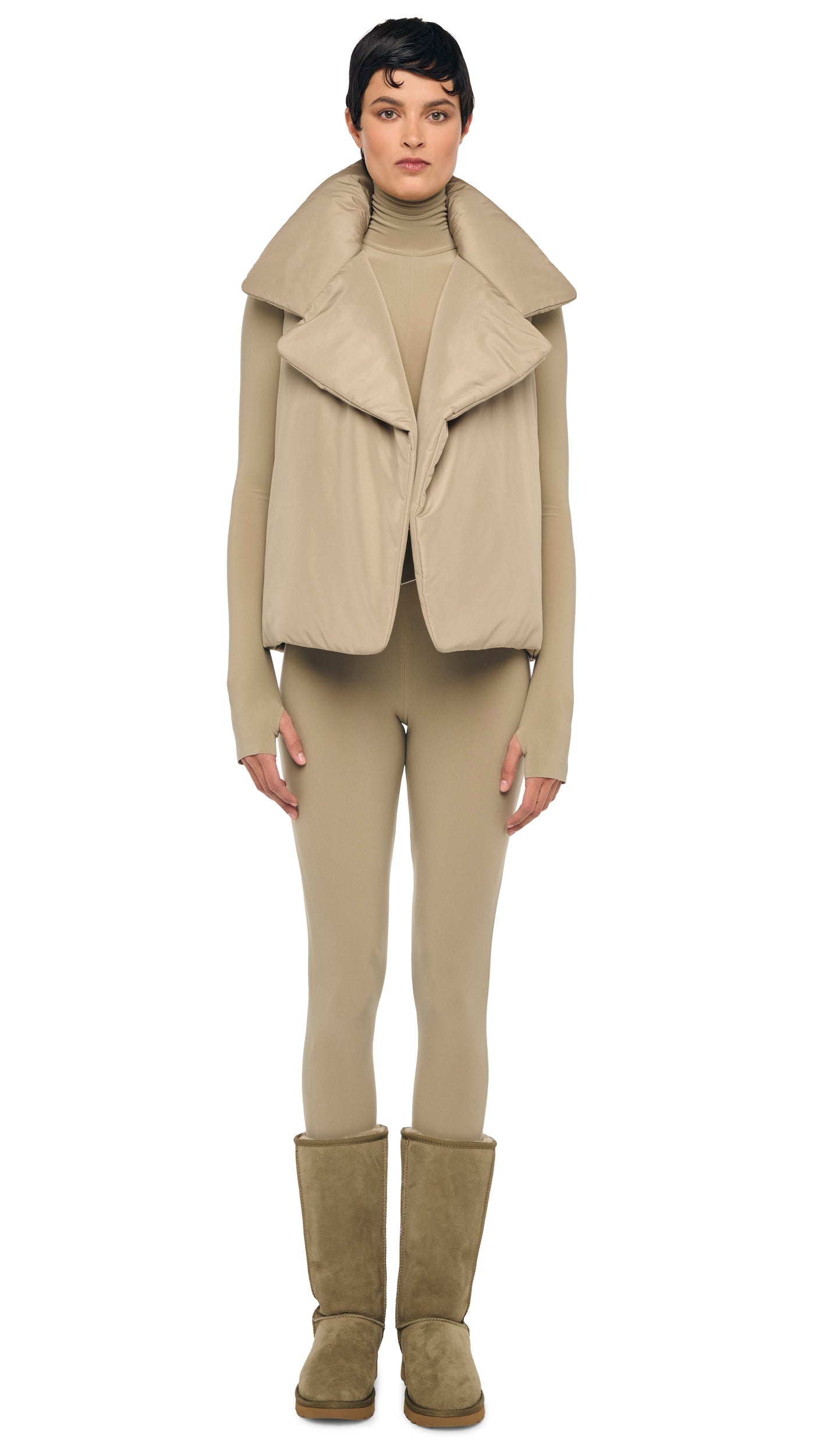 SLEEVELESS SLEEPING BAG VEST Elm | Norma Kamali Women