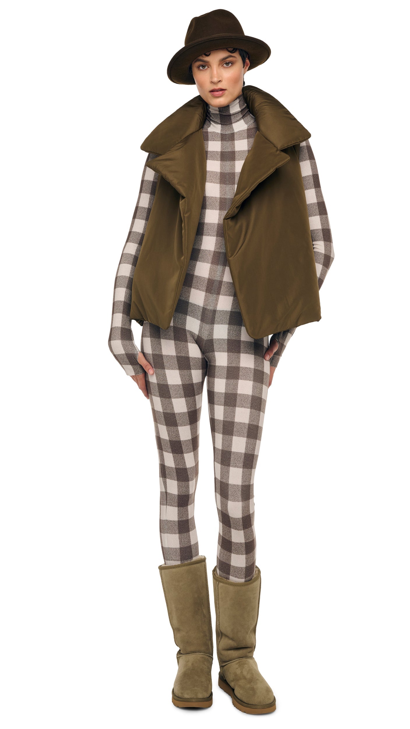 SLEEVELESS SLEEPING BAG VEST Bark | Norma Kamali Women