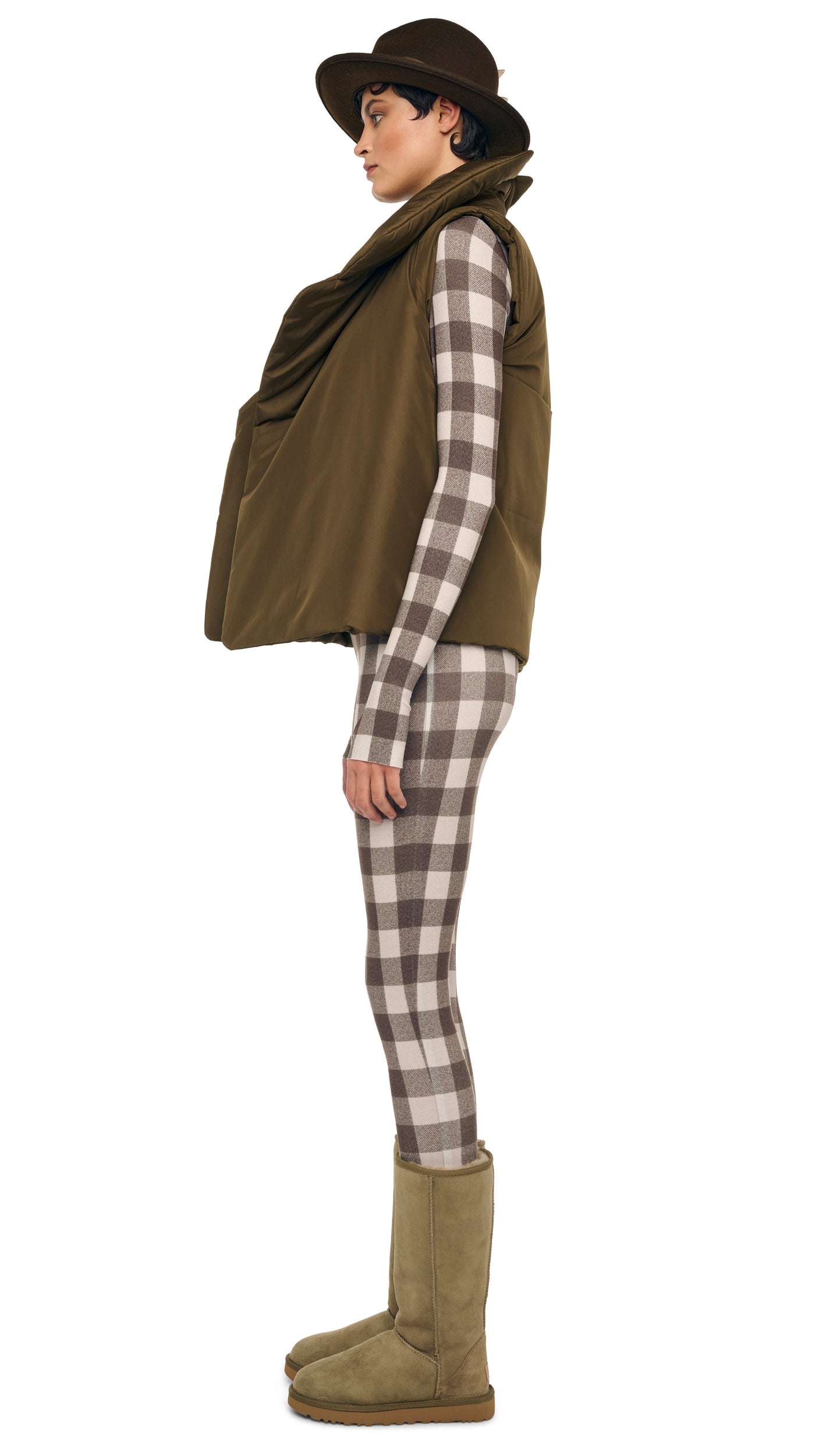 SLEEVELESS SLEEPING BAG VEST Bark | Norma Kamali Women