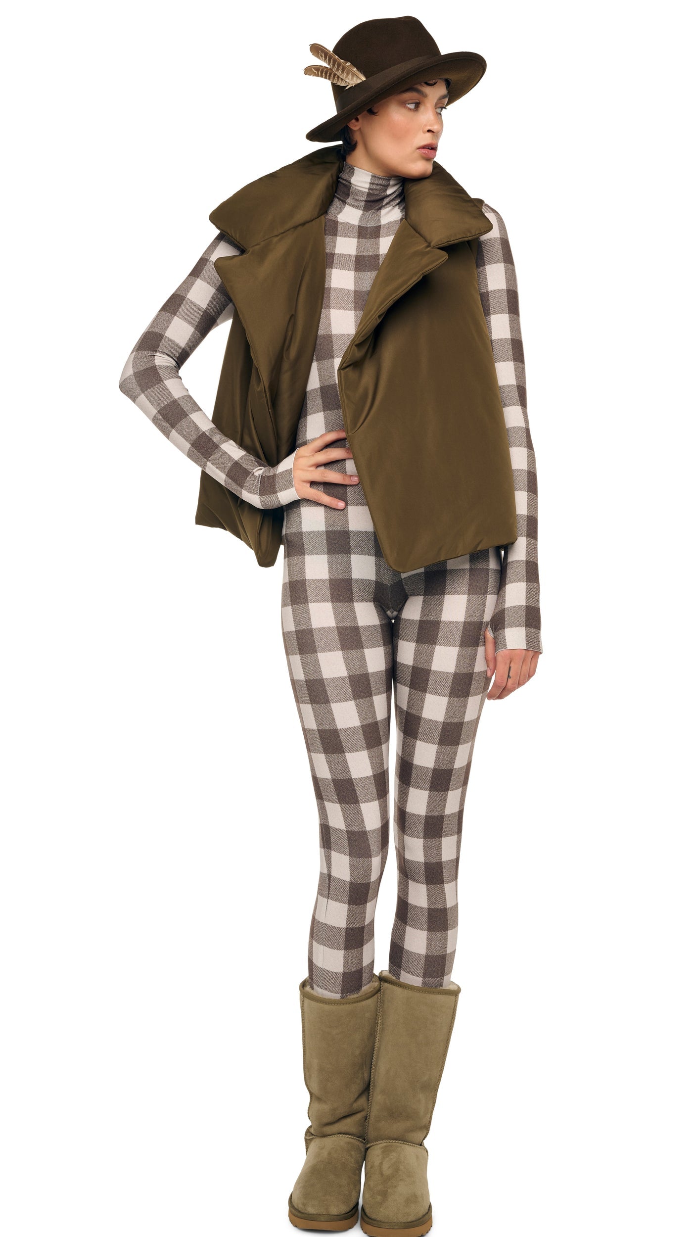 SLEEVELESS SLEEPING BAG VEST Bark | Norma Kamali Women