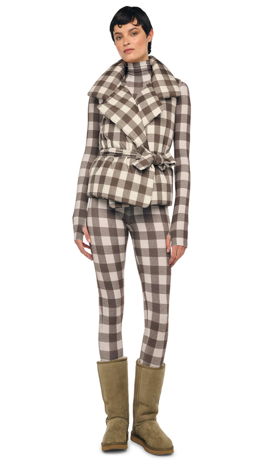 SLEEVELESS SLEEPING BAG VEST Bark Box Plaid | Norma Kamali Women