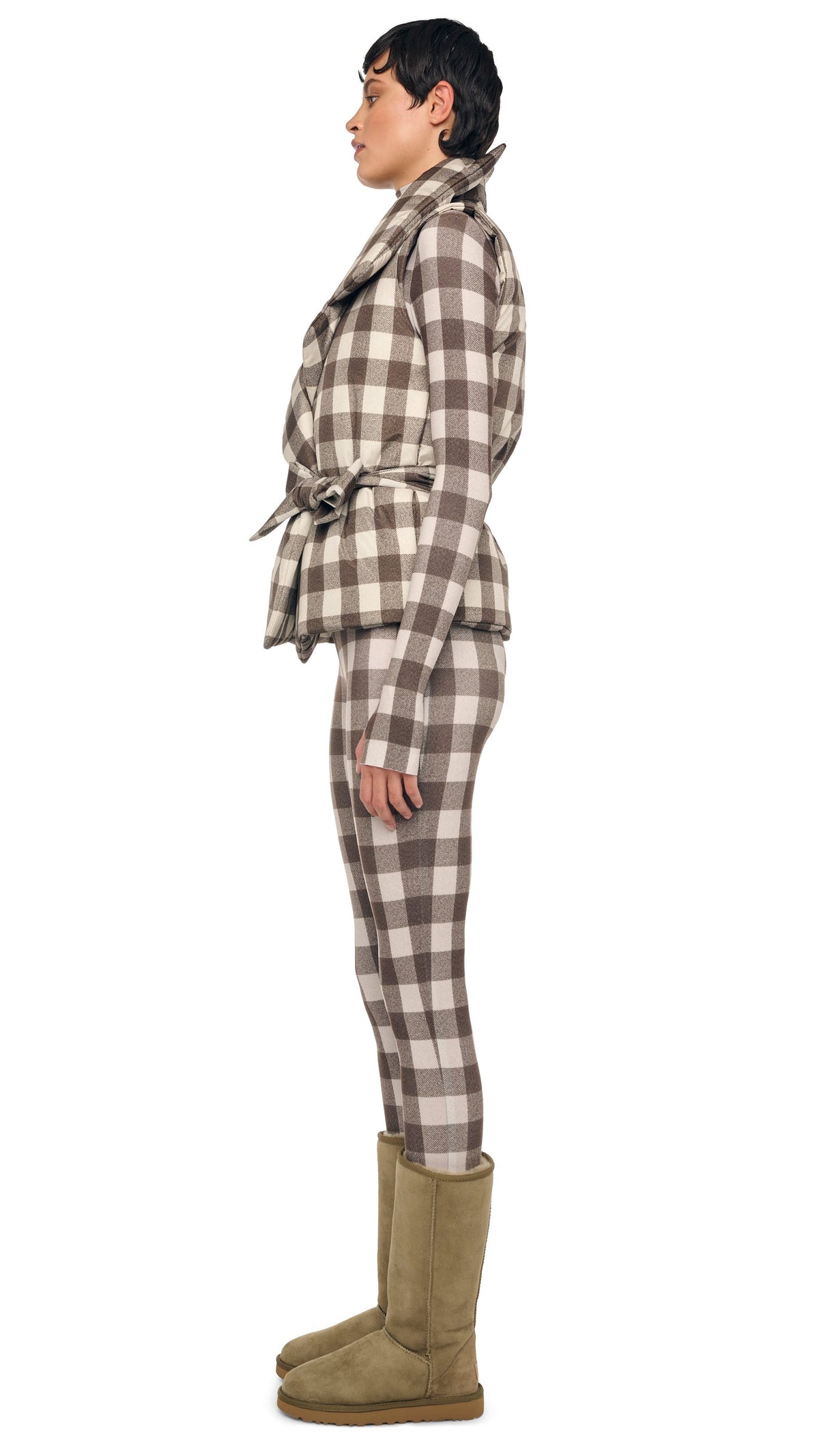 SLEEVELESS SLEEPING BAG VEST Bark Box Plaid | Norma Kamali Women
