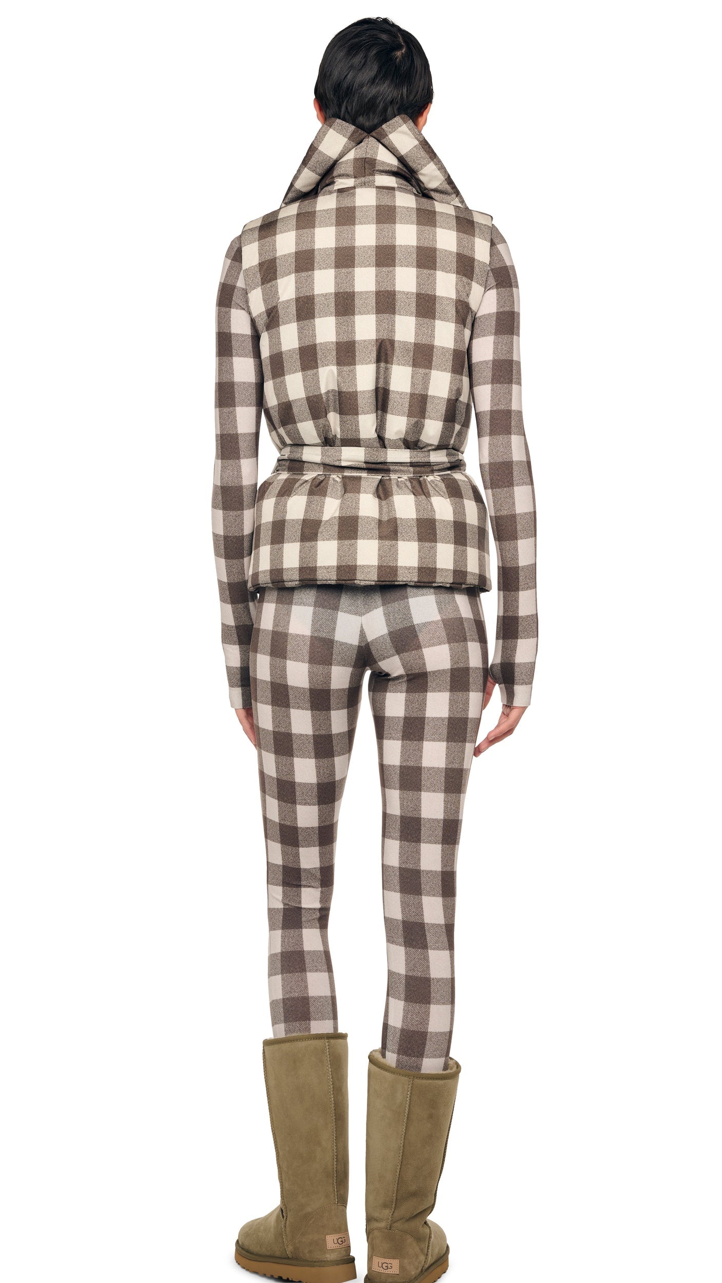 SLEEVELESS SLEEPING BAG VEST Bark Box Plaid | Norma Kamali Women
