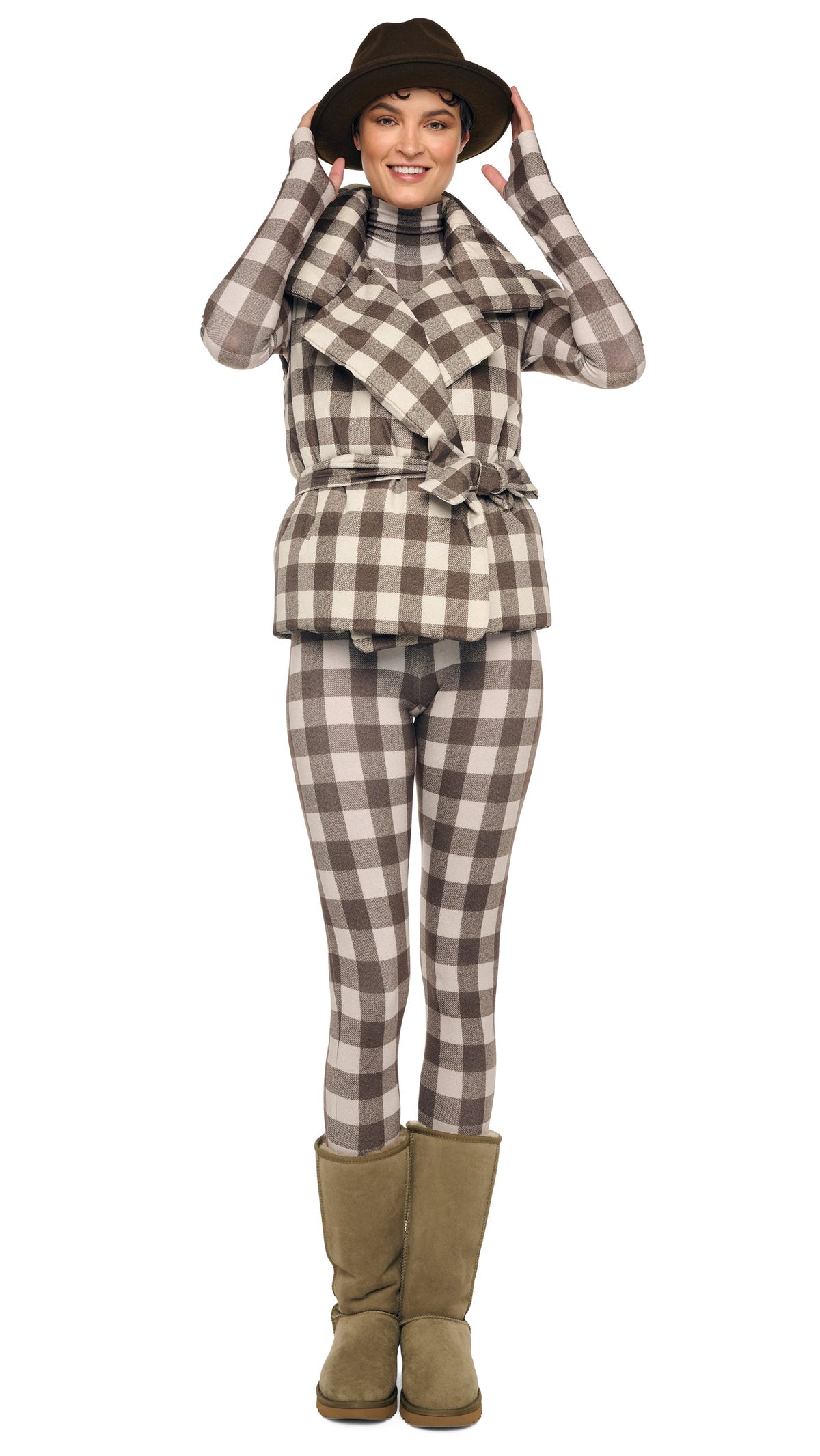 SLEEVELESS SLEEPING BAG VEST Bark Box Plaid | Norma Kamali Women