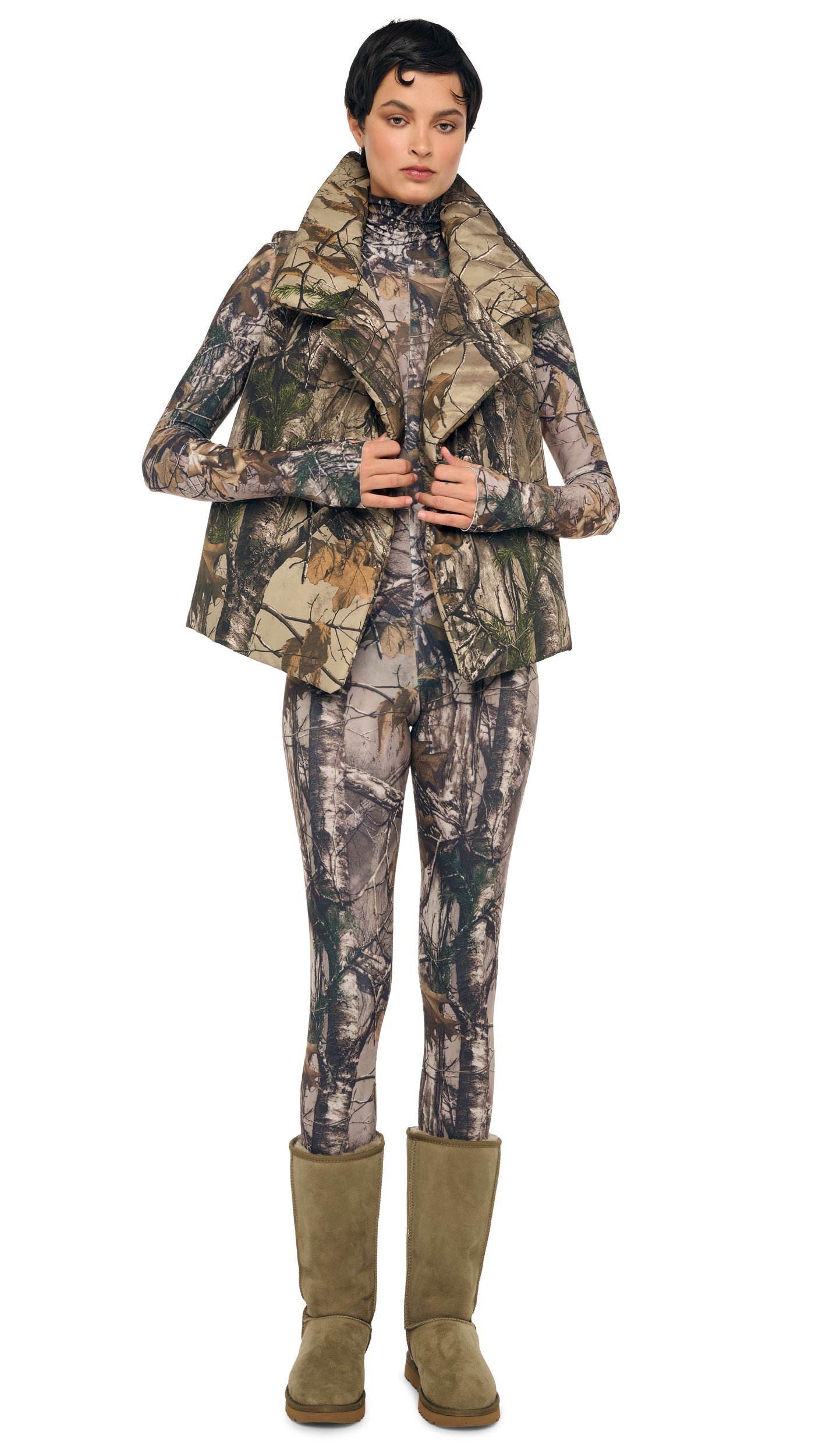 SLEEVELESS SLEEPING BAG VEST Trees | Norma Kamali Women