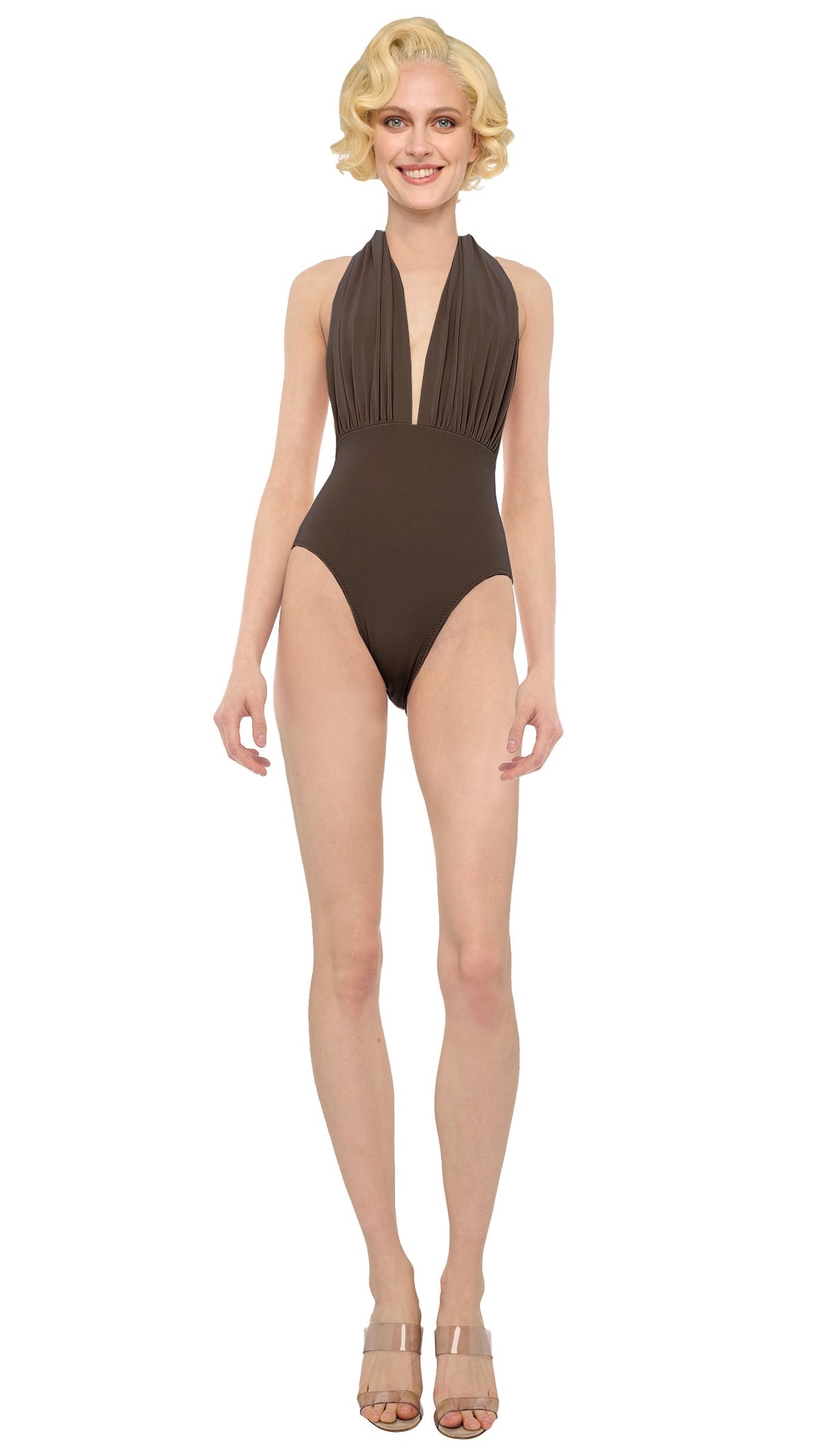 HALTER LOW BACK MIO Bark | Norma Kamali Women