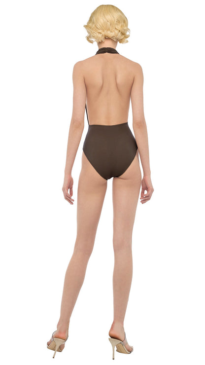 HALTER LOW BACK MIO Bark | Norma Kamali Women
