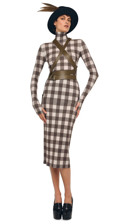 STRAIGHT SKIRT TO MIDCALF Bark Box Plaid | Norma Kamali Women