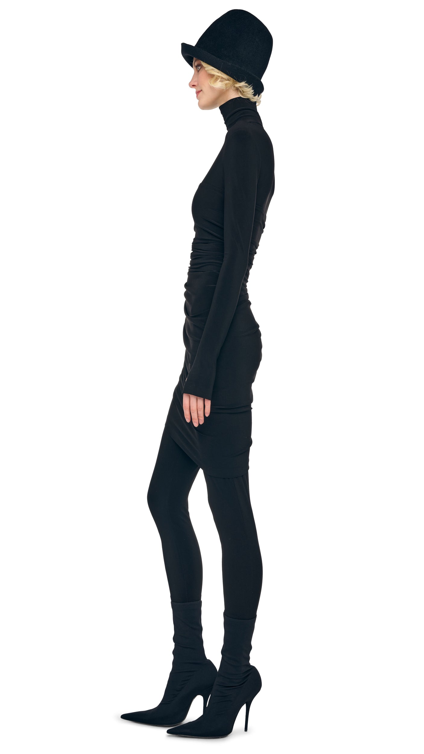 DIANA MINI DRESS W/ CATSUIT Black | Norma Kamali Women