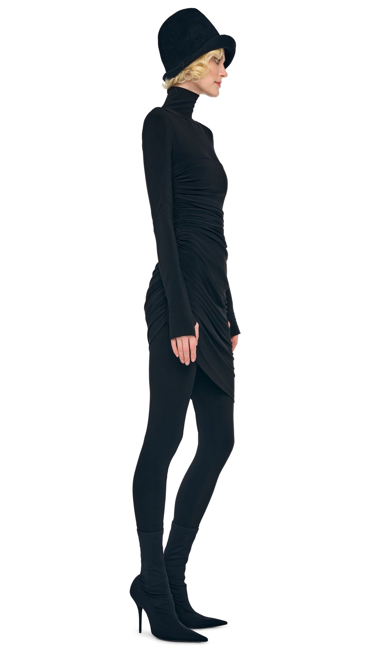 DIANA MINI DRESS W/ CATSUIT Black | Norma Kamali Women