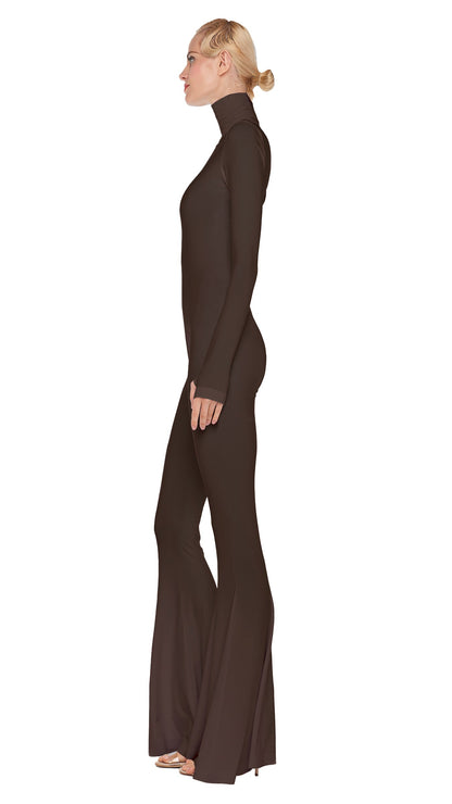 TURTLENECK FISHTAIL JUMPSUIT Bark | Norma Kamali Women
