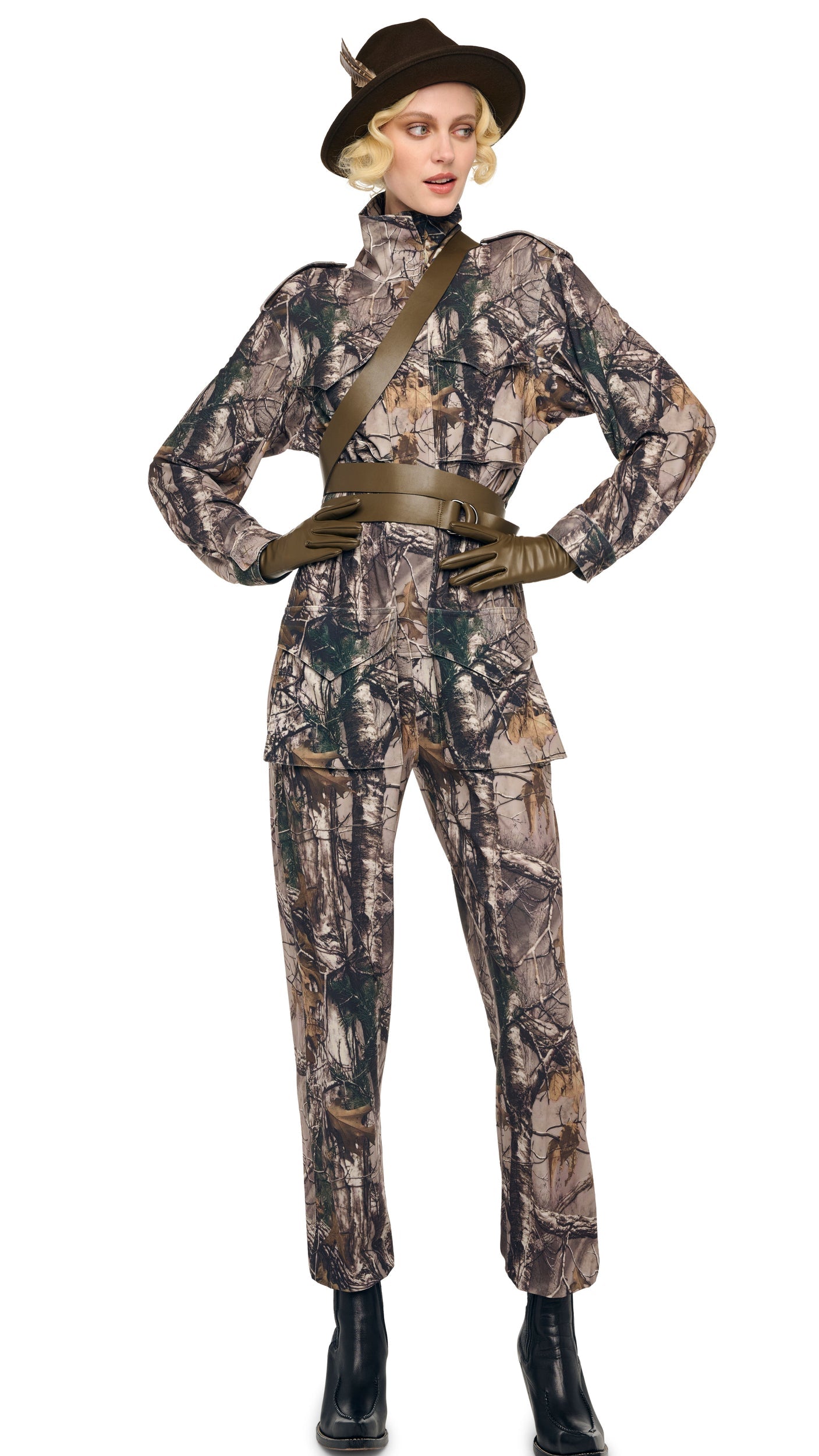 TURTLE CARGO JUMPSUIT Trees | Norma Kamali Women