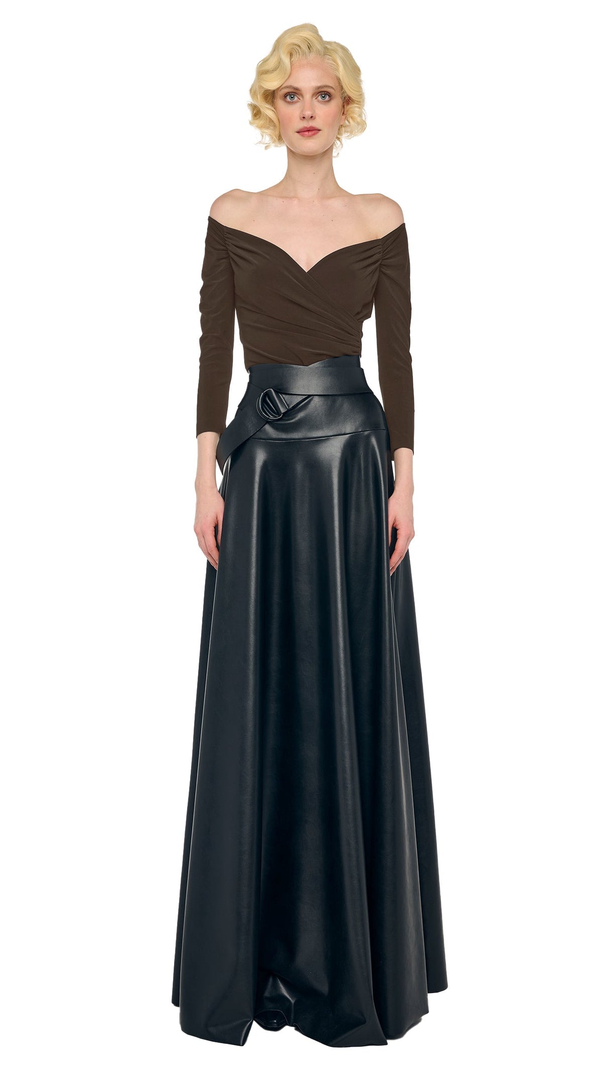 OFF SHOULDER SWEETHEART BODYSUIT Bark | Norma Kamali Women
