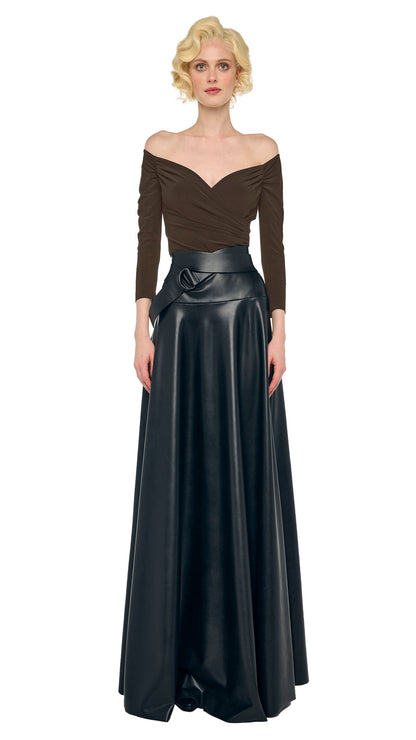 OFF SHOULDER SWEETHEART BODYSUIT Bark | Norma Kamali Women
