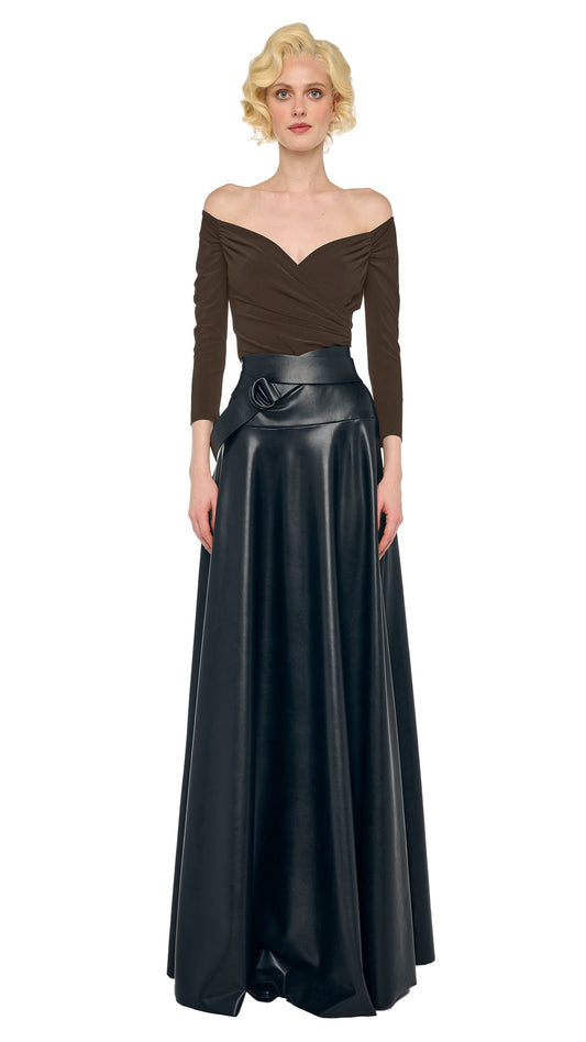 OFF SHOULDER SWEETHEART BODYSUIT Bark | Norma Kamali Women