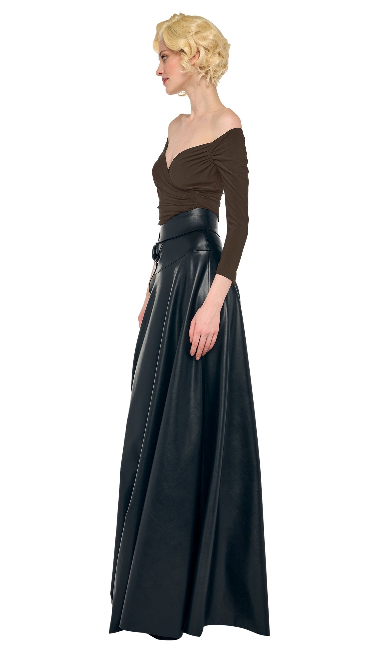 OFF SHOULDER SWEETHEART BODYSUIT Bark | Norma Kamali Women