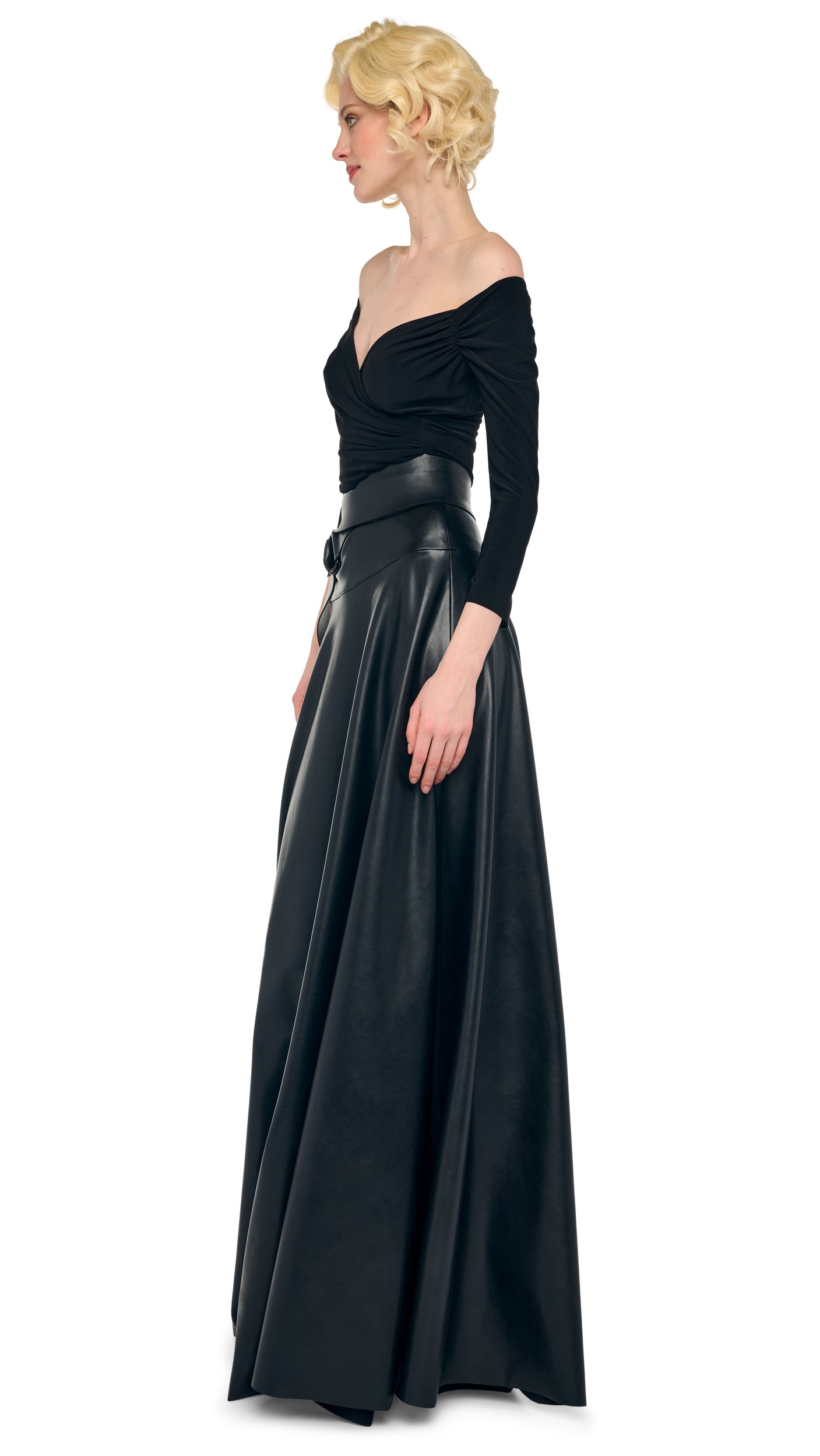 OFF SHOULDER SWEETHEART BODYSUIT Black | Norma Kamali Women