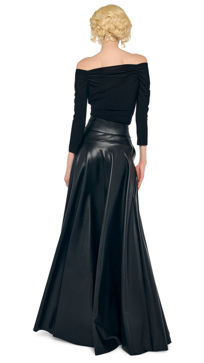 OFF SHOULDER SWEETHEART BODYSUIT Black | Norma Kamali Women