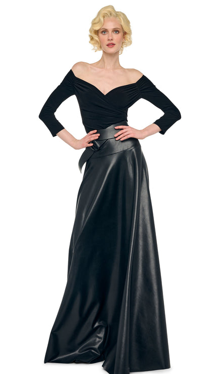 OFF SHOULDER SWEETHEART BODYSUIT Black | Norma Kamali Women