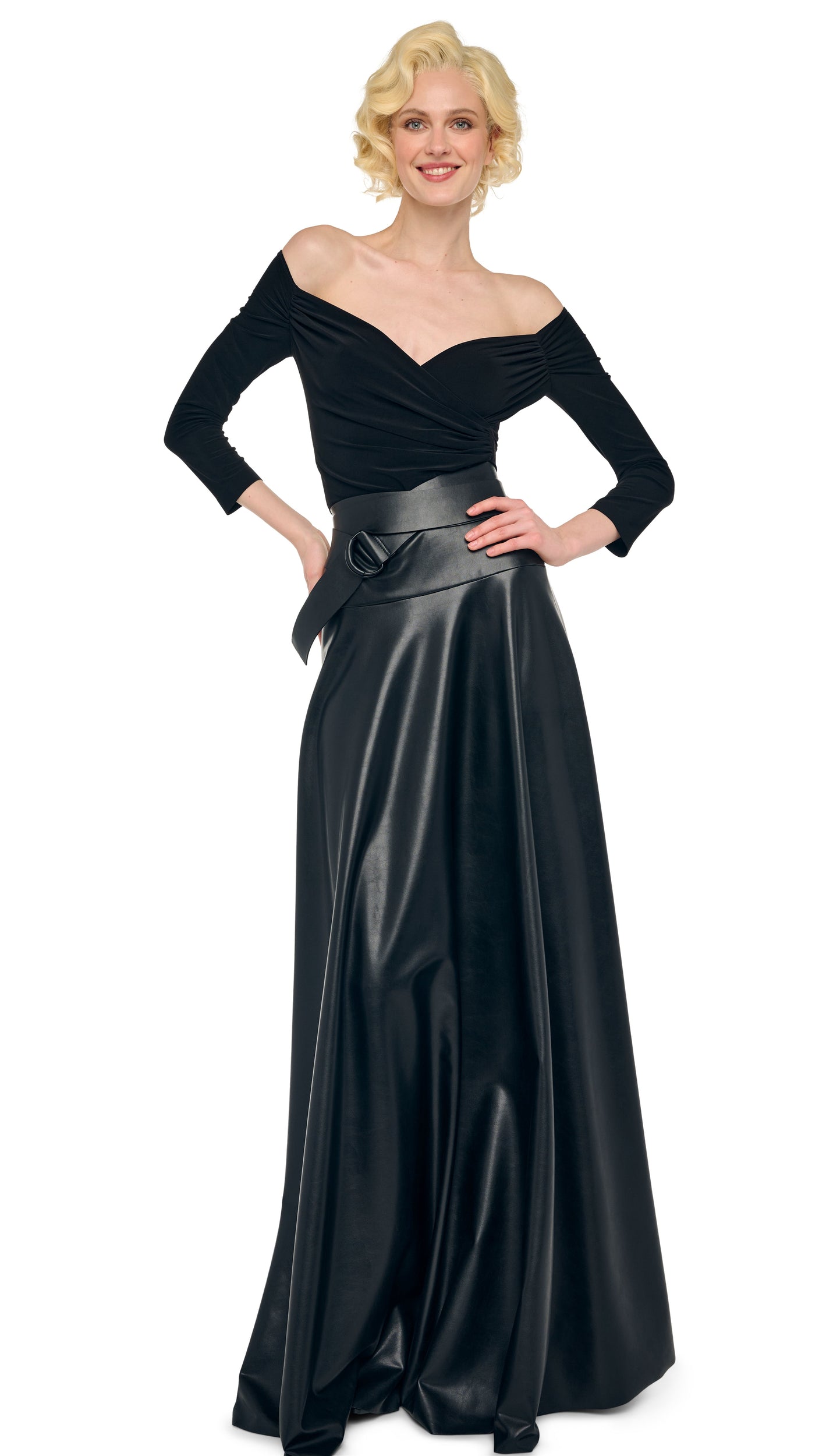 OFF SHOULDER SWEETHEART BODYSUIT Black | Norma Kamali Women