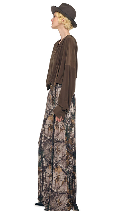 HOODED SUPER OS BF NK SHIRT BODYSUIT Bark | Norma Kamali Women