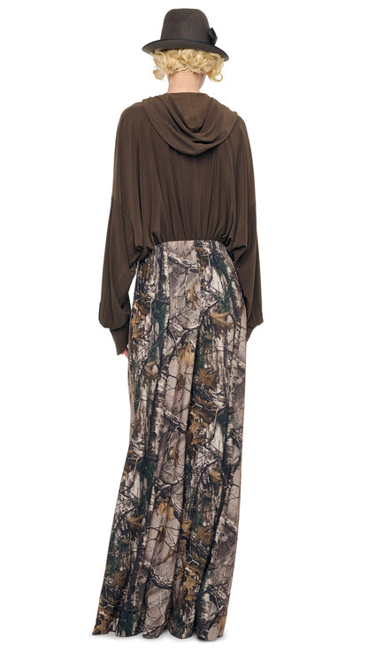 HOODED SUPER OS BF NK SHIRT BODYSUIT Bark | Norma Kamali Women