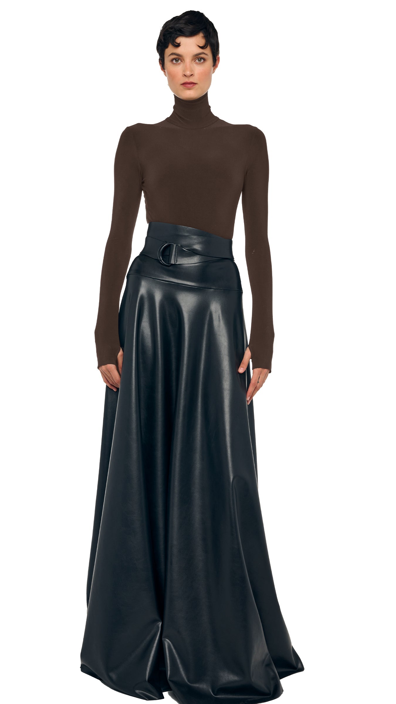 TURTLE OPEN BACK BODYSUIT Bark | Norma Kamali Women