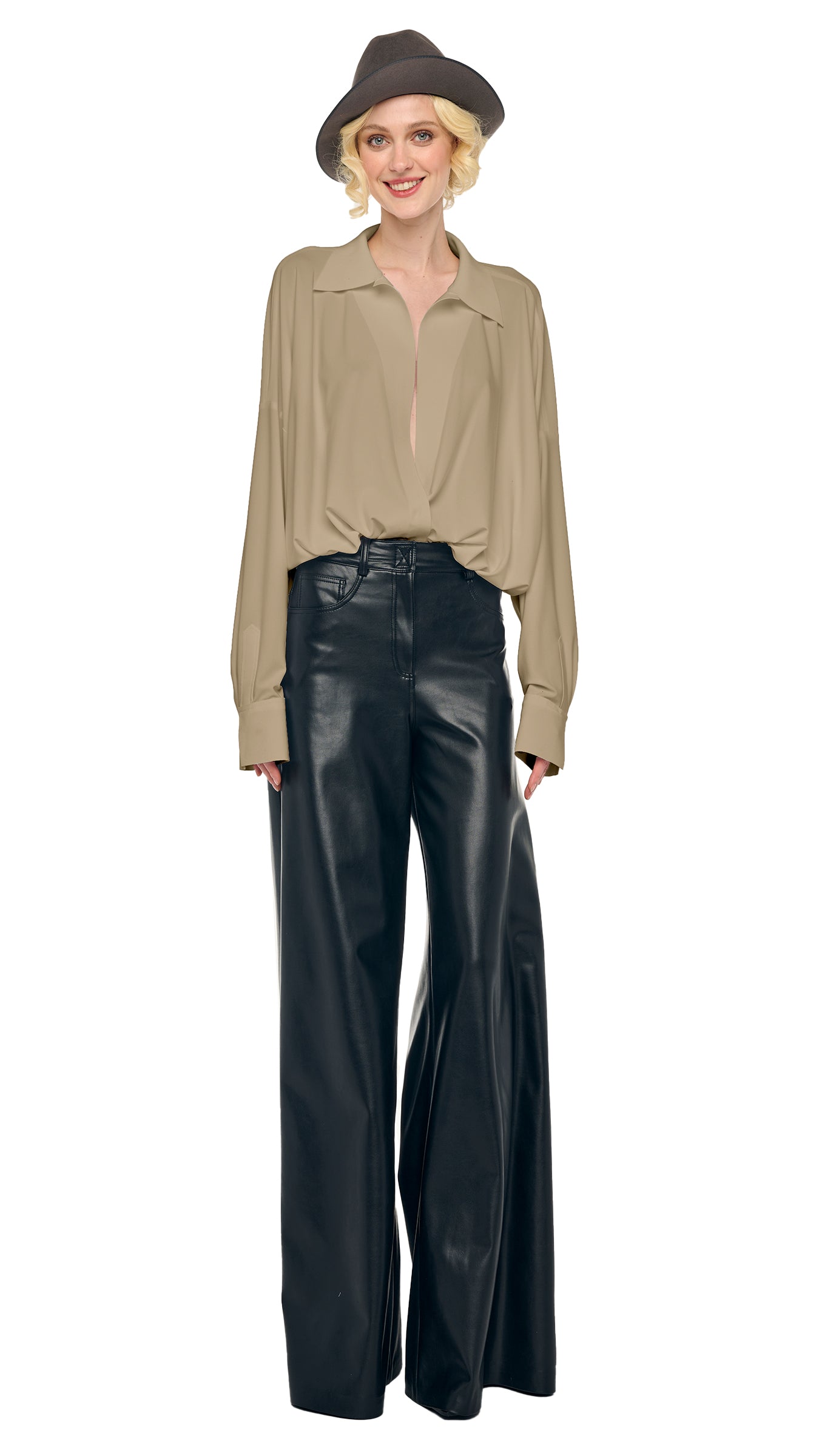 SUPER OS BF NK SHIRT BODYSUIT Elm | Norma Kamali Women