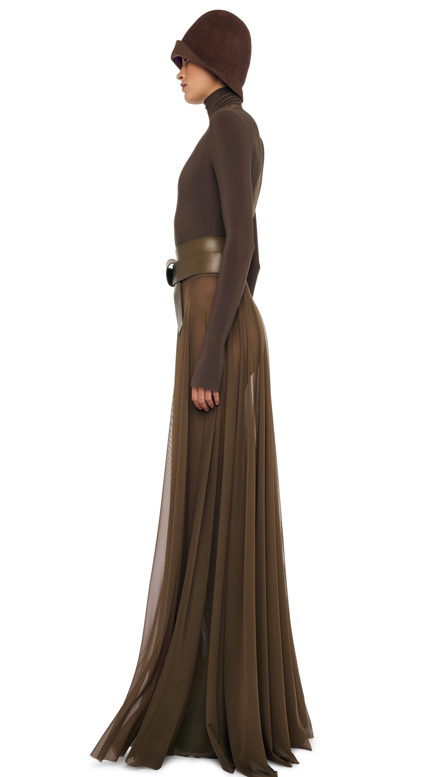LONG SLEEVE TURTLE BODYSUIT Bark | Norma Kamali Women