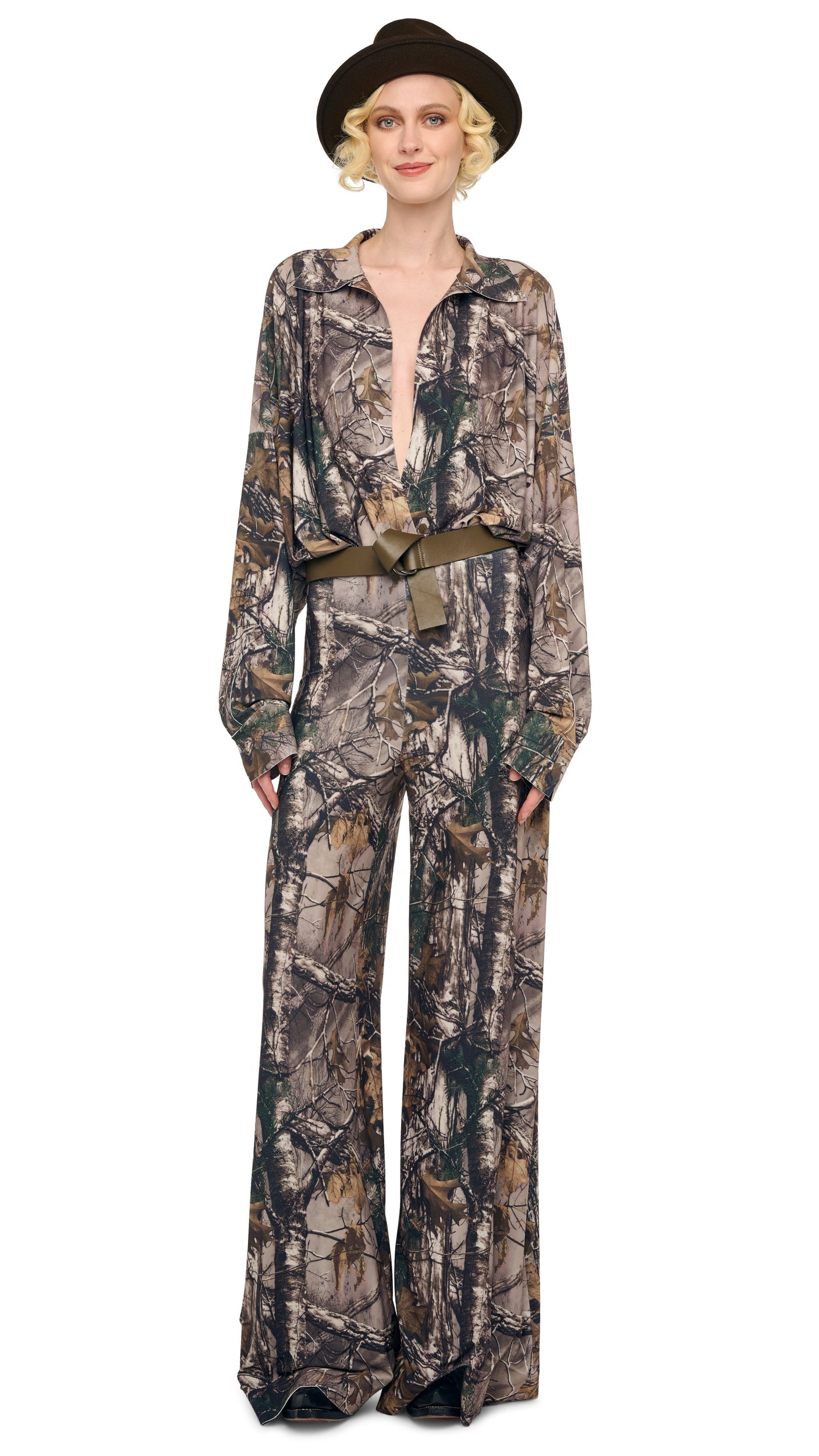 ELEPHANT PANT W/ WAISTBAND Trees | Norma Kamali Women
