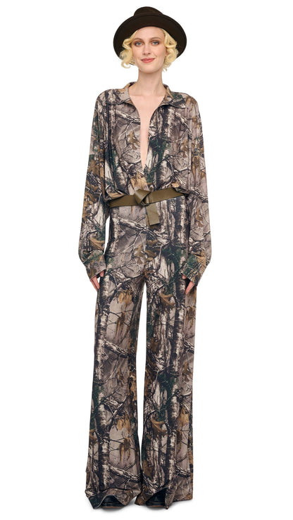 ELEPHANT PANT W/ WAISTBAND Trees | Norma Kamali Women