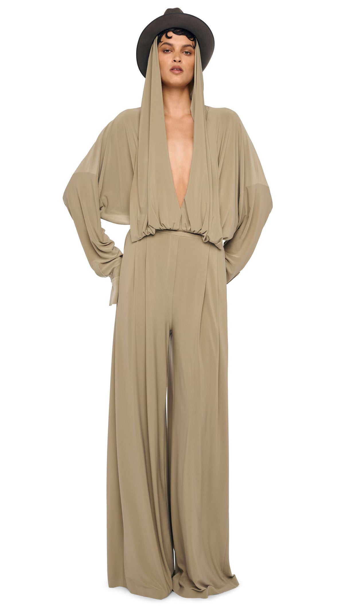MENS PLEAT PANT Elm | Norma Kamali Women
