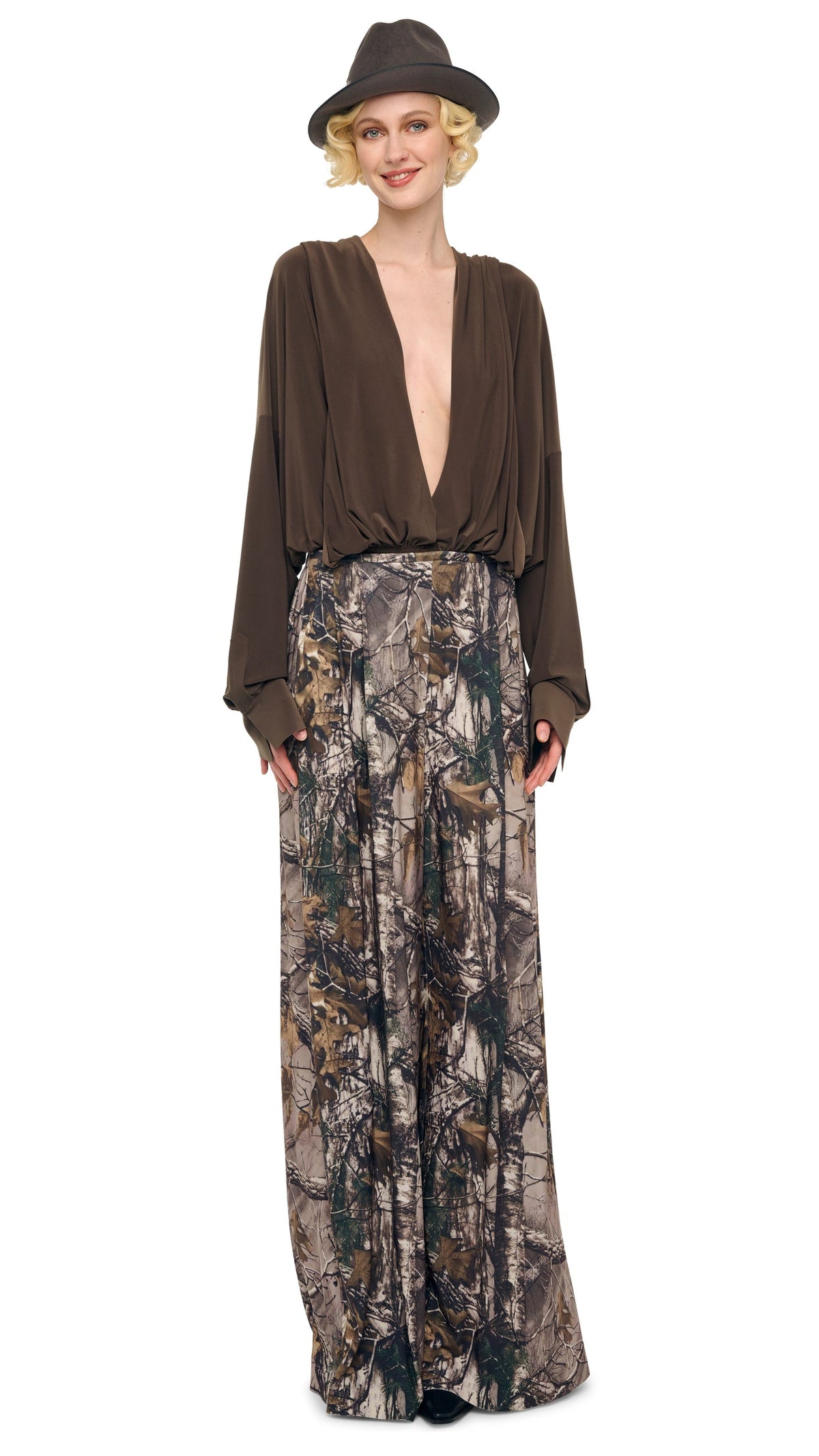 MENS PLEAT PANT Trees | Norma Kamali Women
