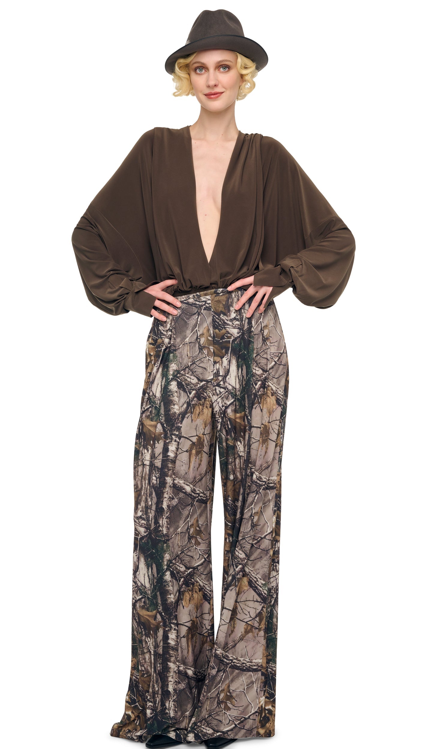 MENS PLEAT PANT Trees | Norma Kamali Women