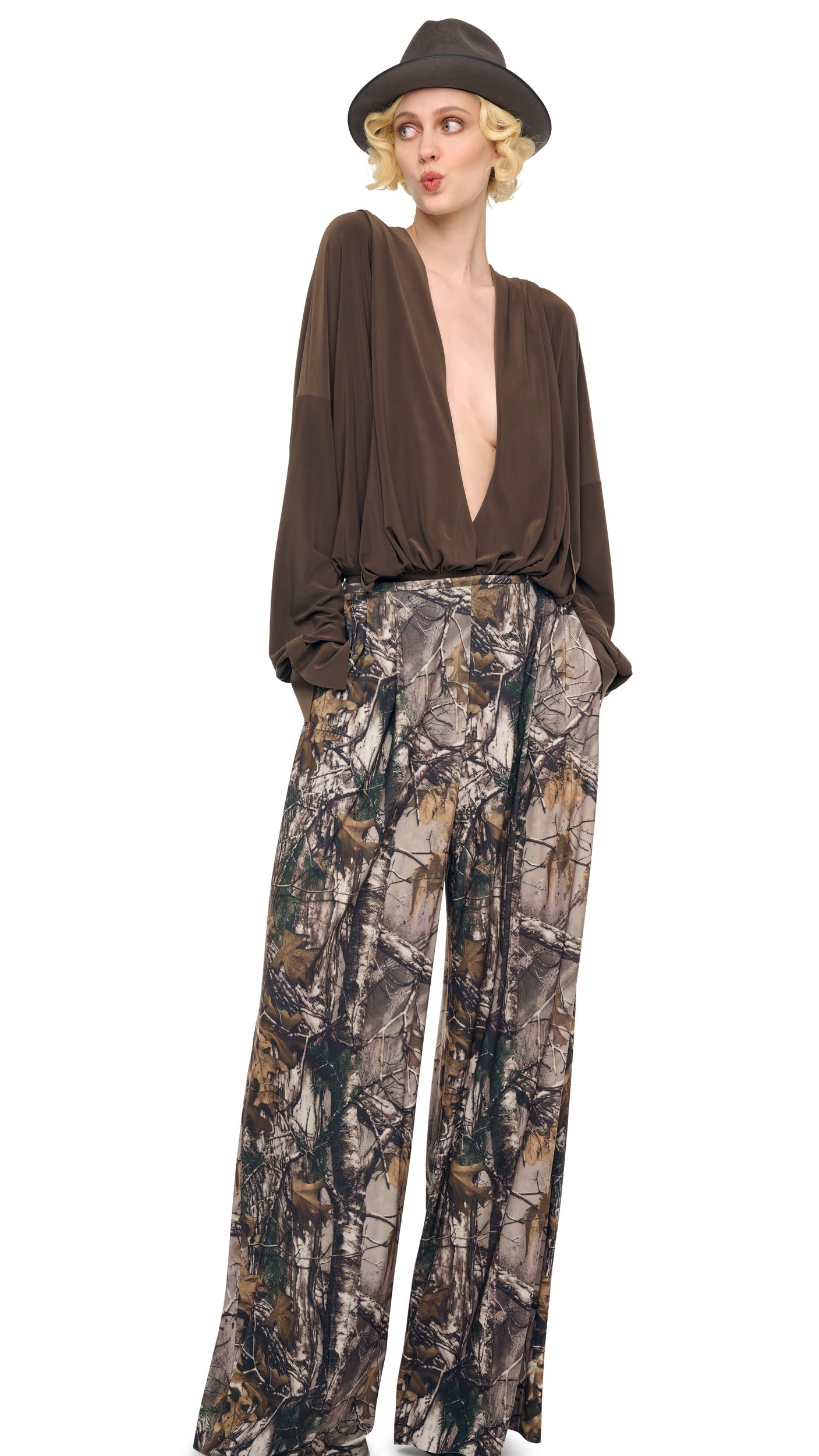 MENS PLEAT PANT Trees | Norma Kamali Women