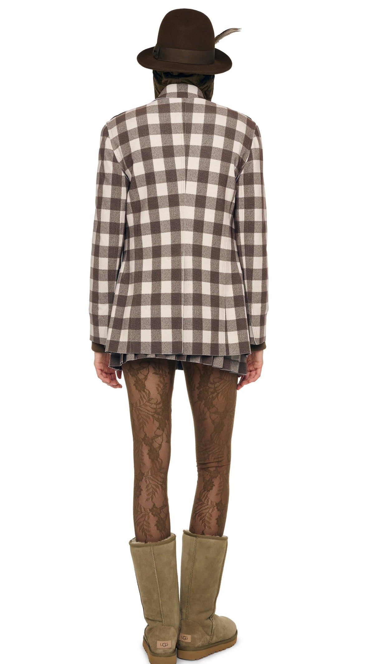 EASY FIT SB JACKET W/ PATCH POCKET Bark Box Plaid | Norma Kamali Women
