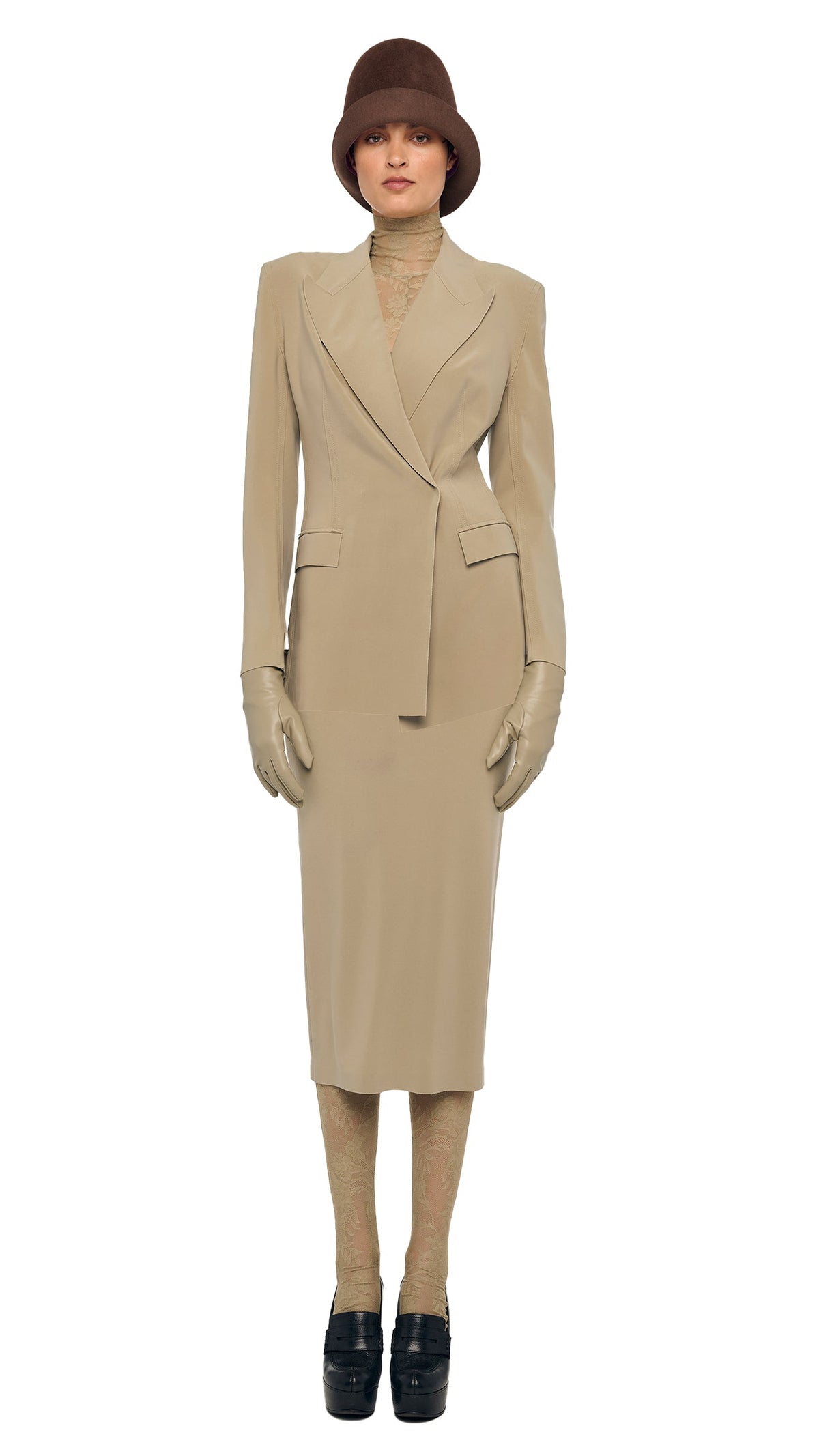 CLASSIC DOUBLE BREASTED JACKET Elm | Norma Kamali Women