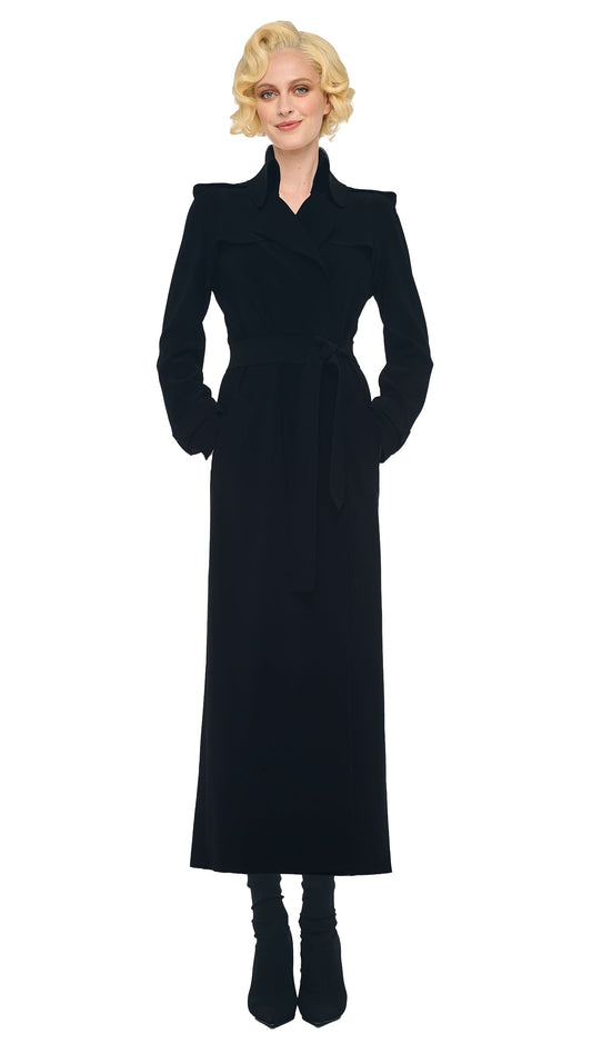 OVERSIZED DOUBLE BREASTED TRENCH Black | Norma Kamali Women