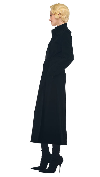 OVERSIZED DOUBLE BREASTED TRENCH Black | Norma Kamali Women