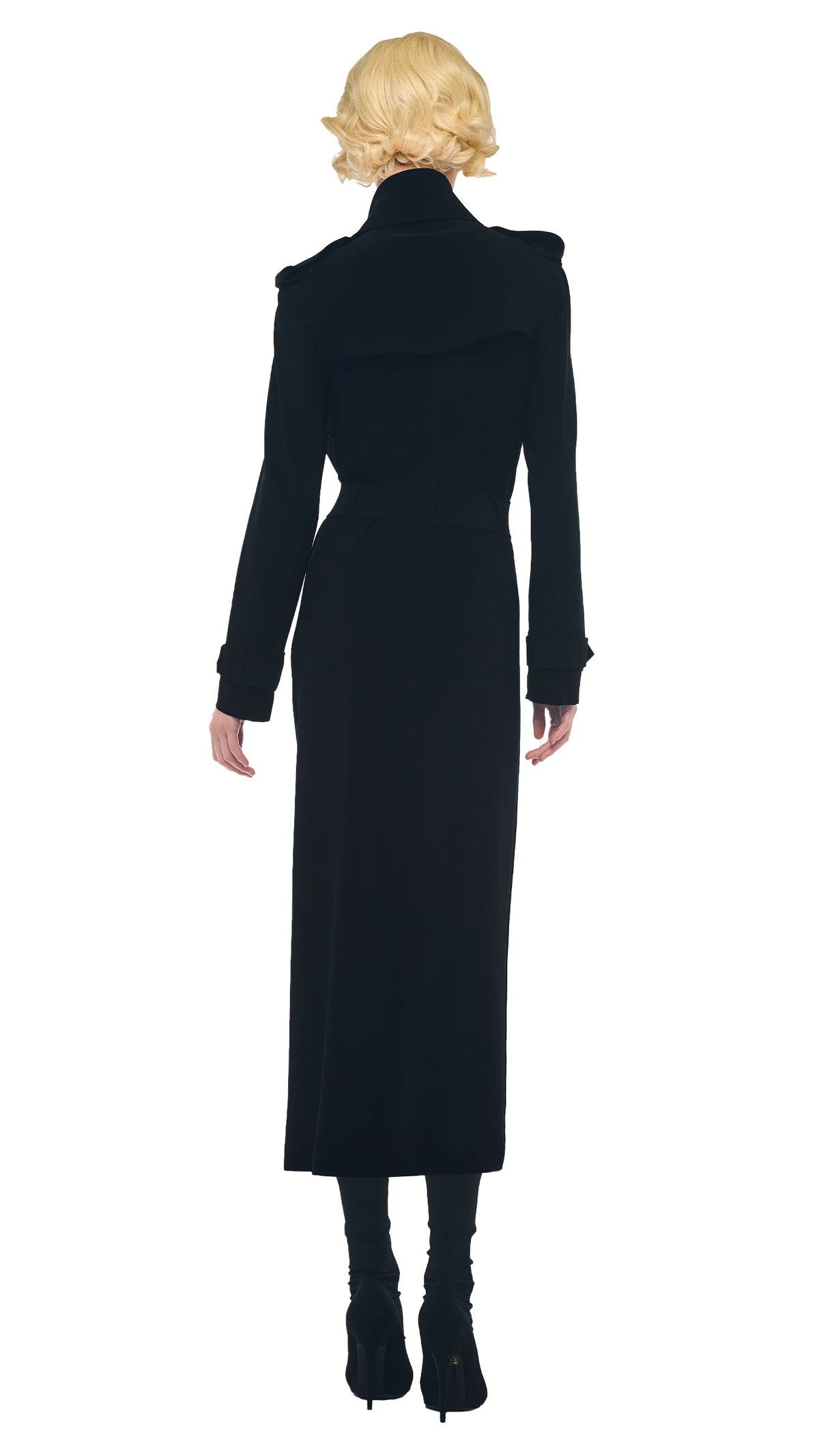 OVERSIZED DOUBLE BREASTED TRENCH Black | Norma Kamali Women