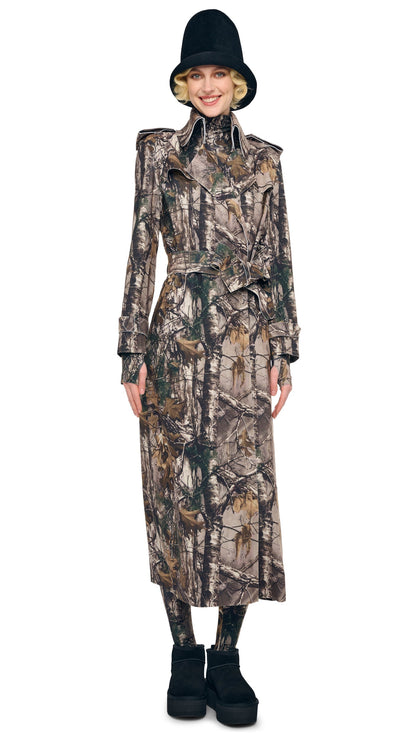 DOUBLE BREASTED TRENCH Trees | Norma Kamali Women